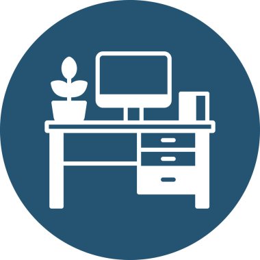 Ofis. Web simgesi vektör illüstrasyonu