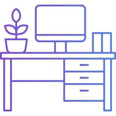 Masa tablosu simgesi, vektör illüstrasyonu beyaz arkaplanda izole edildi