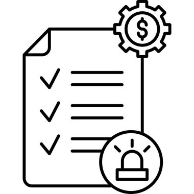 kontrol listesi simgesi. Web için kontrol listesi vektör simgesinin özet çizimi