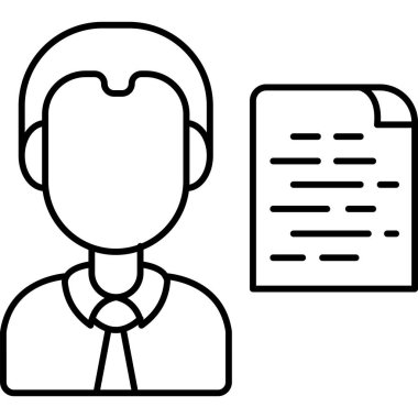 İş adamı simgesi, ana hat vektörü