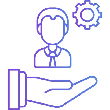 Teçhizatlı adam. Web basit illüstrasyonu