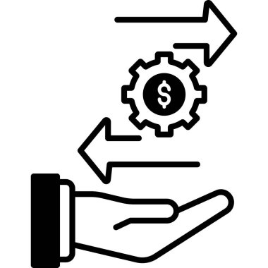 Dolar sembolü çizim tasarımı ile el ele tutuşmalar
