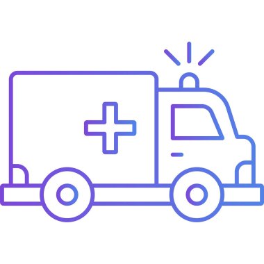 ambulans simgesi, vektör illüstrasyonu basit tasarım