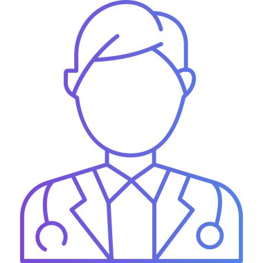 Doktor. Web simgesi basit illüstrasyon