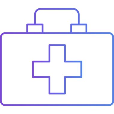 İlk yardım kiti web çizgisi vektör illüstrasyonu