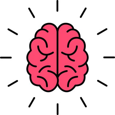 Beyin. Web simgesi basit tasarım