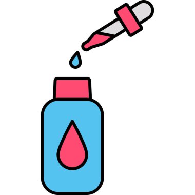 Sıvı ikonlu bir şişe. vektör illüstrasyonu