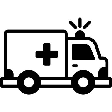 Ambulans acil ambulans simgesi ana hat biçiminde