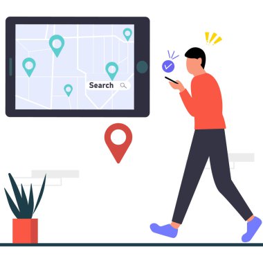 Navigasyon için akıllı telefon kullanan bir adam
