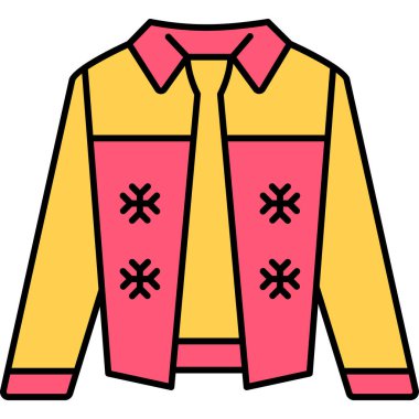 ceket simgesi renk dış hat vektörü