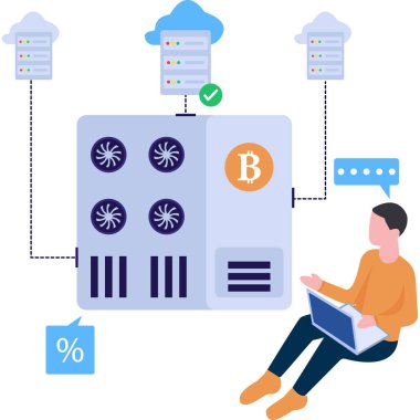 Bitcoin Bulut Sunucusu İllüstrasyonuName