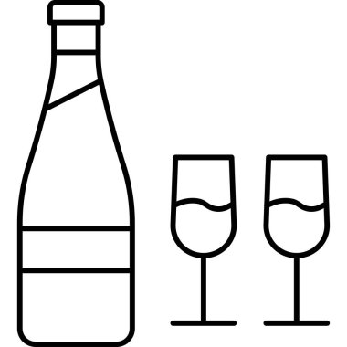 Şarap kadehi vektör satırı simgesi