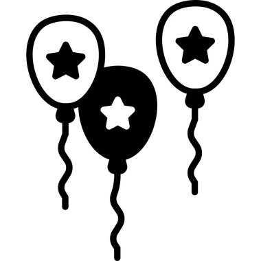 Yıldız simgesi olan balonlar, basit tasarım