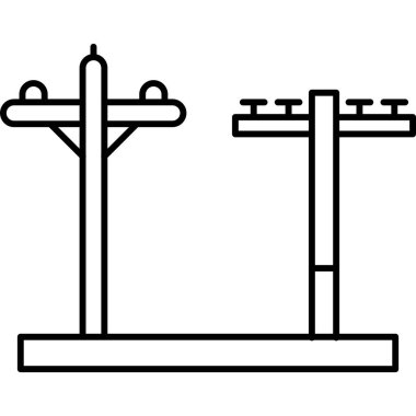 İzole edilmiş arkaplana sahip Elektrik Kulesi Vektör simgesi çizgisi biçimi 