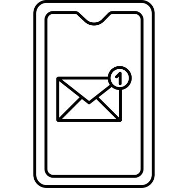 İzole edilmiş arkaplana sahip E- posta Vektörü simgesi çizgisi biçimi 