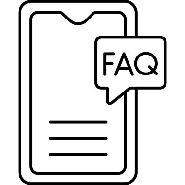 İzole edilmiş arkaplana sahip Faq Vektör simge çizgisi biçimi 