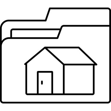 İzole edilmiş arkaplana sahip Ev Dizini Vektörü simgesi çizgisi biçimi 