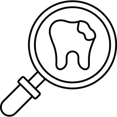 Büyüteçteki bir diş.