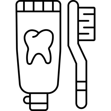 Diş fırçası ve diş macunu tüpü.