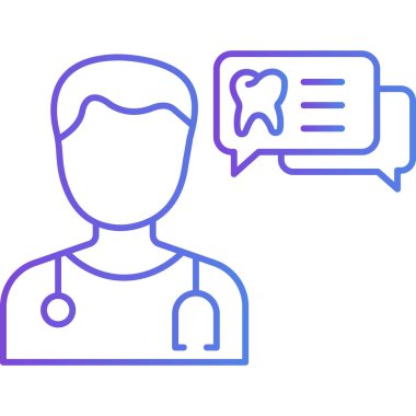 Konuşma balonu ve doktoru olan biri.