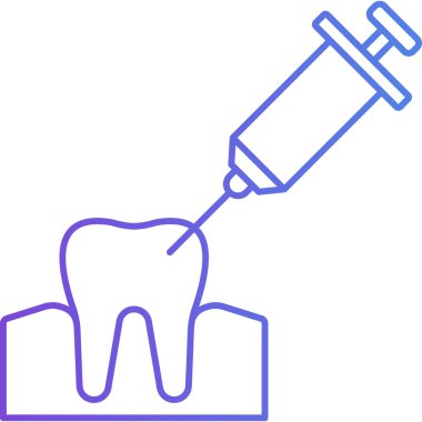 Şırıngalı bir diş ve diş fırçası.