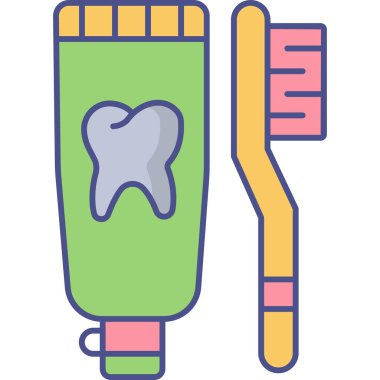 Diş fırçası ve diş macunu tüpü.