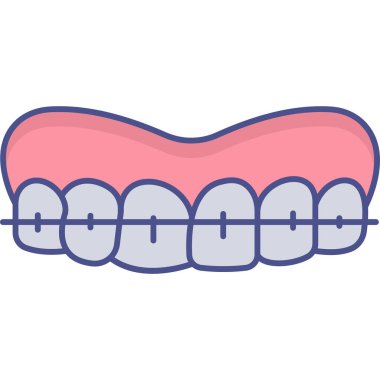 Diş teli takılı bir diş.