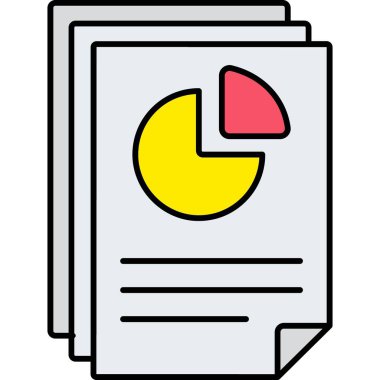 iş raporu simgesi, vektör illüstrasyonu