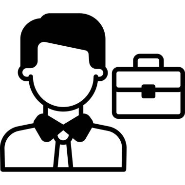 iş adamı vektör çizgisi simgesi