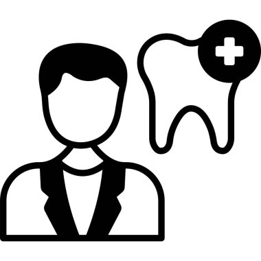 Diş sağlığı ikonu olan dişçi