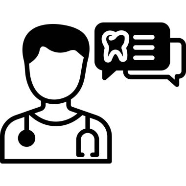 Doktor konsültasyonu. Web simgesi basit illüstrasyon