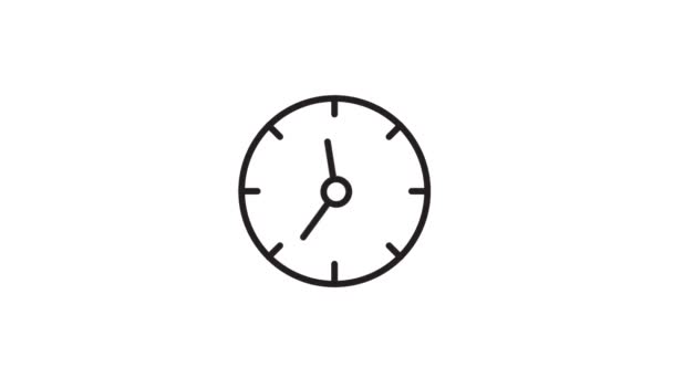 Animación Del Reloj Sobre Fondo Blanco — Vídeos de Stock