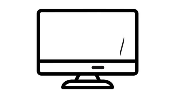 Monitorare Animazione Sfondo Bianco — Video Stock