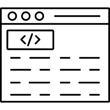 Ana hatlar biçiminde kodlama programlama geliştirme simgesi
