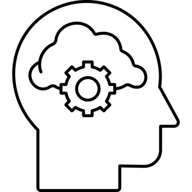 beyin ikonu vektör illüstrasyonu