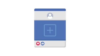 Facebook sonrası video canlandırması izole edilmiş arkaplan  