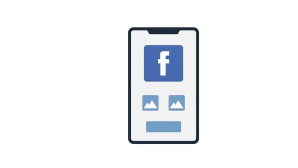 Facebook Sidor Video Animation Isolerad Bakgrund — Stockvideo