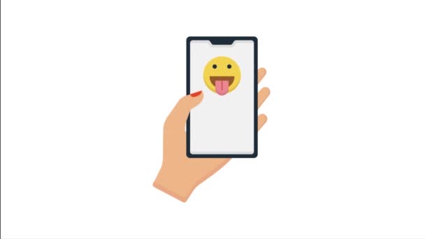 Skicka Emojis Video Animation Isolerad Bakgrund — Stockvideo