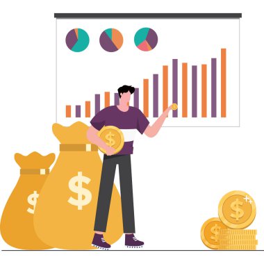 Yatırım Kaybı Çizimi izole edilmiş arkaplan biçimi 