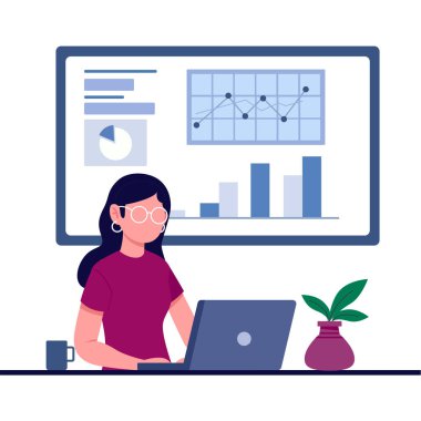 Seo çevrimiçi ders illüstrasyonu