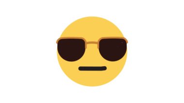Cool Emoji Canlandırılmış Simge izole edilmiş arkaplan  