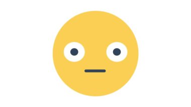 Şok Yüzlü Emoji Canlandırılmış Simge arkaplanı izole  