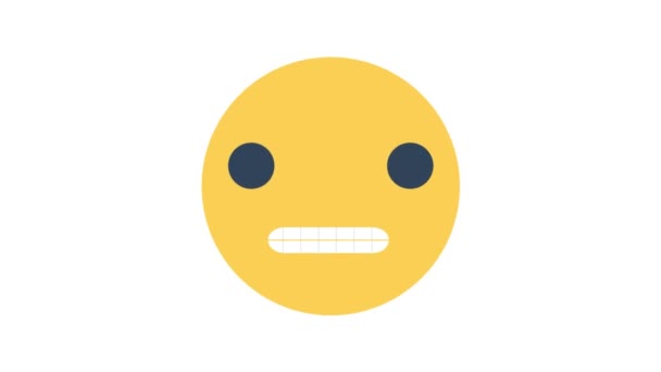 Grimacing Emoji Animated Icon Isolierter Hintergrund — Stockvideo
