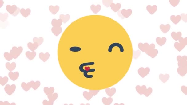 Emoji Canlandırılmış Simge Öperek Izole Edilmiş Arkaplan — Stok video