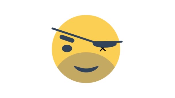 Ojo Sonriente Emoji Icono Animado Fondo Aislado — Vídeo de stock