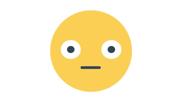 Shocked Face Emoji Icono Animado Fondo Aislado — Vídeo de stock
