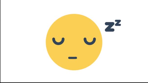 Sleeping Emoji Animated Ícone Isolado Fundo — Vídeo de Stock