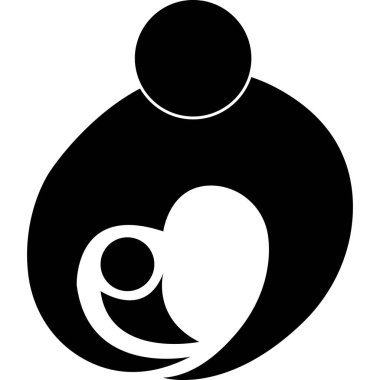 Anne ve bebek, vektör illüstrasyonu