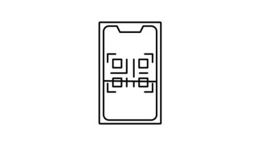 Beyaz arkaplandaki Kod Tarama Canlandırması