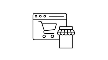 Beyaz arkaplanda Dijital Dükkan Canlandırması